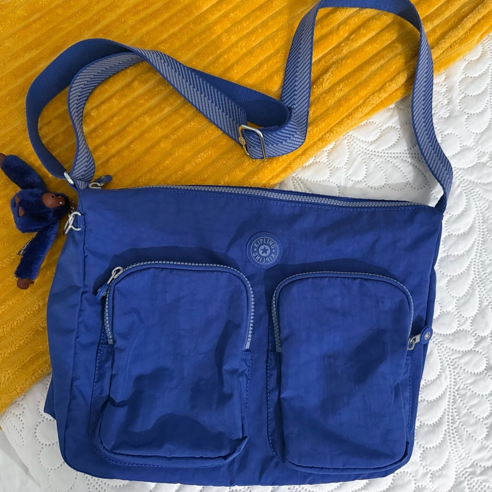 Kipling Royal Blue Crossbody Bag with Dual Front Pockets